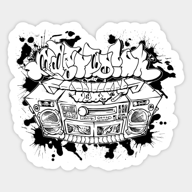 BOOM BOX Sticker by Wasted Ink